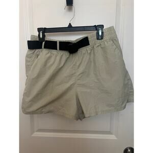 FLX Women's Shorts High Rise Lightweight Woven Buckle Mint Large Active Outdoors